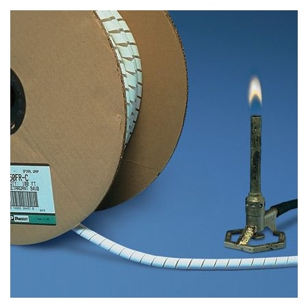Panduit Spiral Wrap, 4-1/2 in Max Bundle Dia., 100 ft, Polyethylene, Natural T62FR-CY